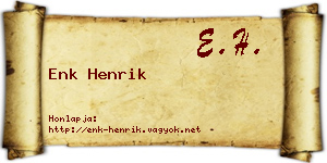 Enk Henrik névjegykártya